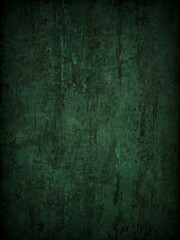 Obraz premium Dark green grunge background with distressed textures.
