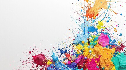 Obraz premium Vibrant splash of colorful paint on a canvas background, creative canvas, painterly effect, colorful brushstrokes