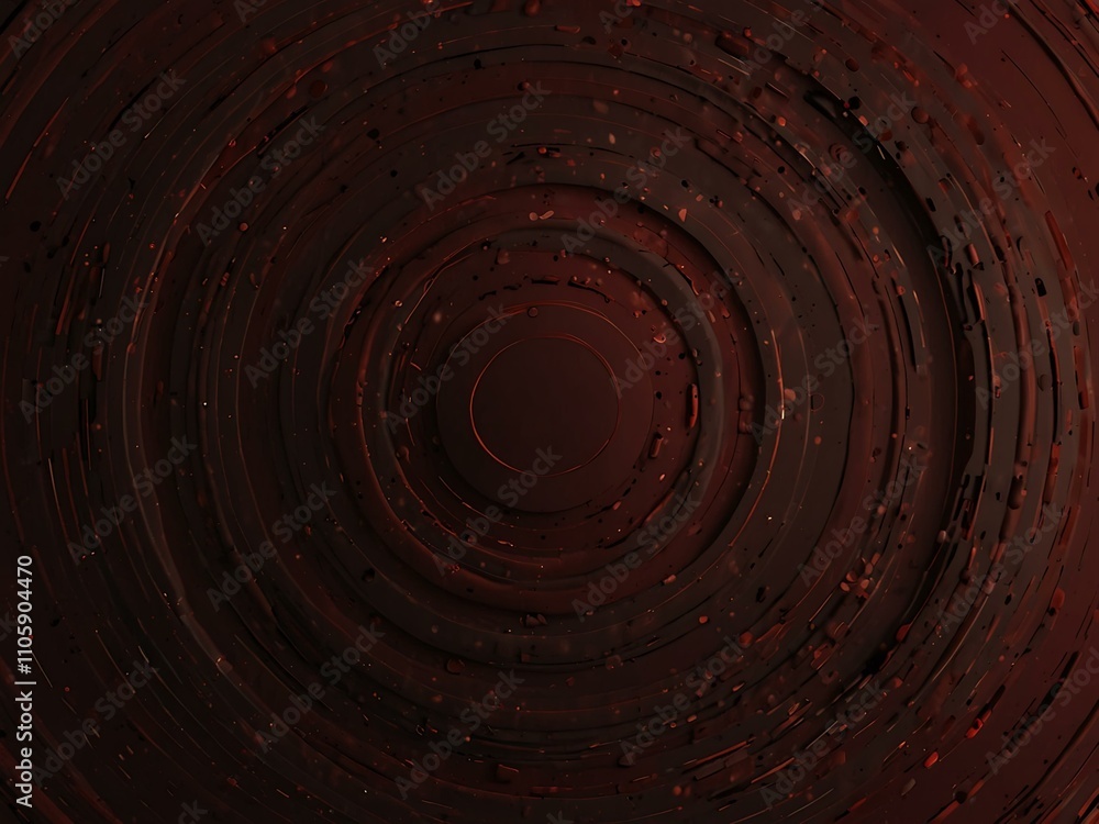 Poster dark red circular abstract pattern.