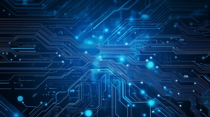 Obraz premium Technology concept blue circuit board vector illustration.