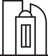 Office and Condo Tower Line Icon
