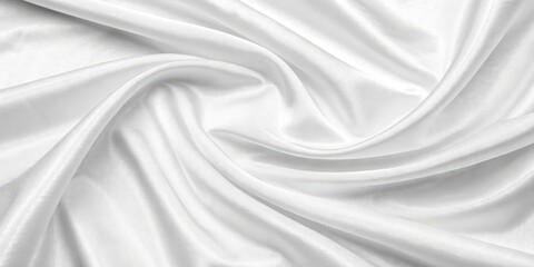 Fototapeta premium Elegant Draped White Fabric, Smooth Texture and Soft Sheen, Perfect for Backgrounds or Design Elements