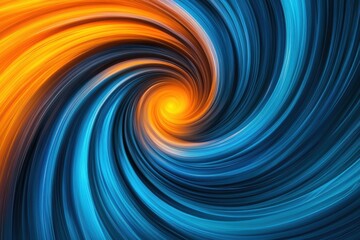 Fototapeta premium Vibrant swirl blue orange energy creating dynamic visual effect creative projects abstract art.
