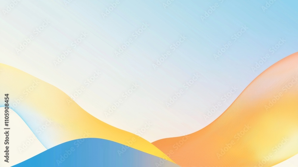 Poster smooth curves and lines create a sense of flowing motion across a gradient backdrop, blending shades
