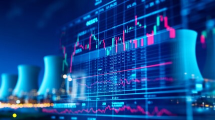 Stock Market Performance Display on Digital Screen at Night