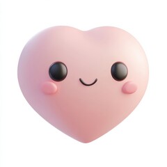 Fototapeta premium Cute 3D heart isolated on white background