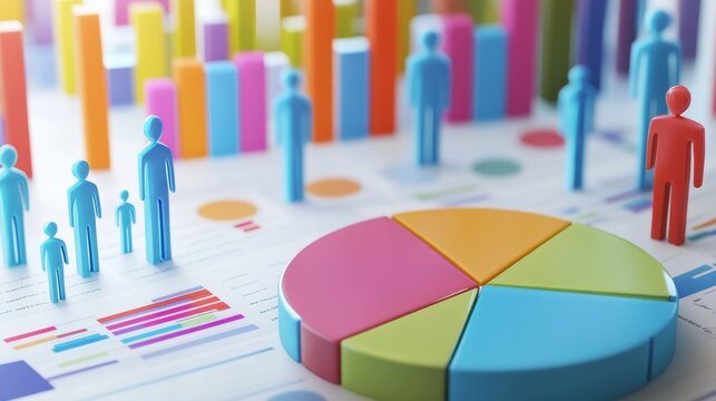 Colorful Customer Data Analysis with Pie Charts and Graphs