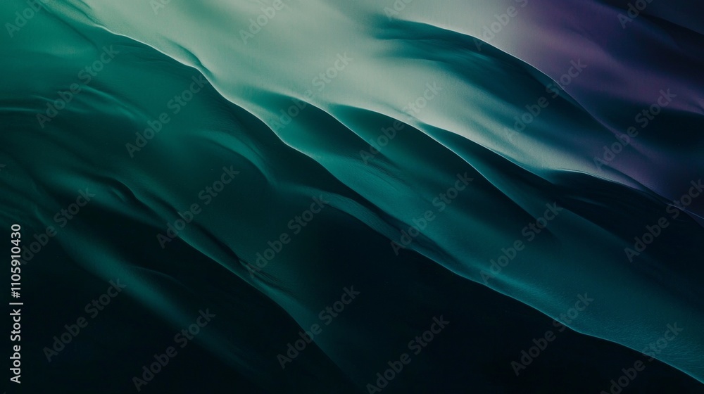 Poster teal and green abstract background flowing smoothly like waves, creating a sense of movement and flu