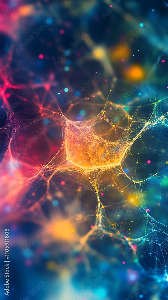 Aufkleber multicolored abstract background with a network of vibrant flowing lines.