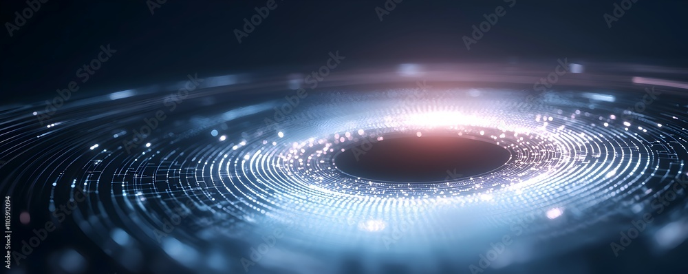 Aufkleber cosmic black hole with hypnotic digital patterns - abstract space background featuring minimalistic 