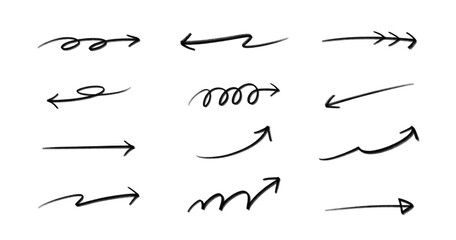 手書きのかわいい矢印のセット