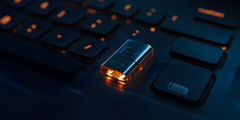 Pen Drive cercado por gadgets tecnológicos