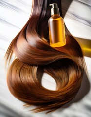 Fototapeta premium comprehensive hair care treatment collection featuring hydrating masks, nourishing shampoos, smoothing conditioners, potent serums, and organic oils for healthy, smooth hair