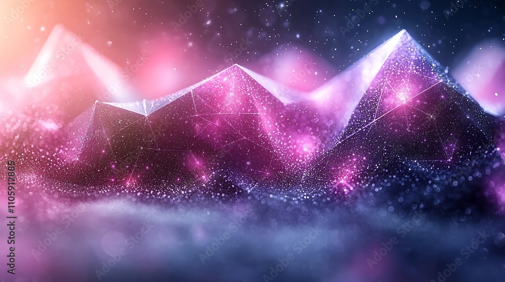 Poster mesmerizing polygonal gradient background with vibrant futuristic geometry