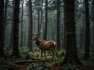 Deer in a forest.