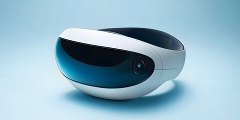 Headset de realidade virtual com design futurista