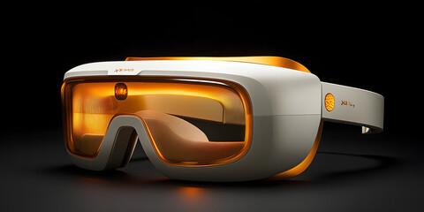 Headset de realidade virtual com design futurista