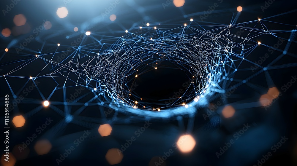 Aufkleber cosmic black hole with holographic patterns - infinite digital depth and energy in a minimalistic cy