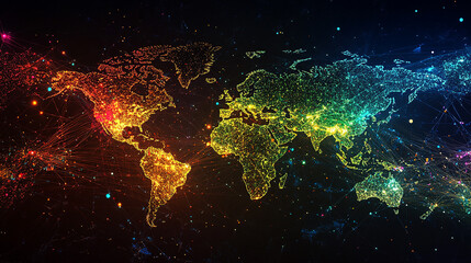 Fototapeta premium The network's diverse nodes highlight the power of inclusivity in driving global innovation and success.