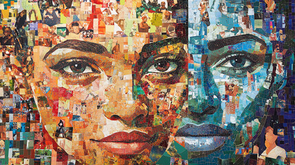 The portraits form a vibrant mosaic that celebrates collaboration and the power of shared goals.