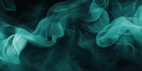 Obraz premium Dark green clouds swirl dramatically against the fading light of dusk, creating a striking contrast in the sky. The scene evokes a sense of tranquility yet hints at potential turbulence.