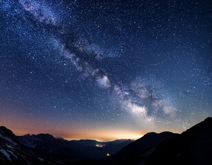 Night sky with stars in the galaxy