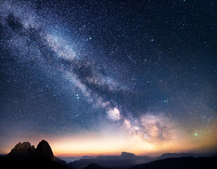 Obraz premium Night sky with stars in the galaxy
