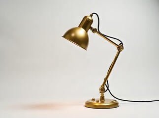 Retro Gold Desk Lamp, Adjustable Arm, Vintage Style