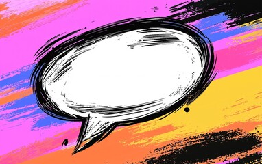 Colorful Speech Bubble on Bright Abstract Background