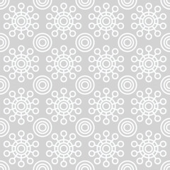 Seamless abstract geometric flower and circle pattern two tone