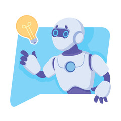 Robot as Smart Android Assistant Machine Vector Illustration
