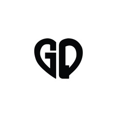 GQ monogram logo design letter text name symbol monochrome logotype alphabet character simple logo