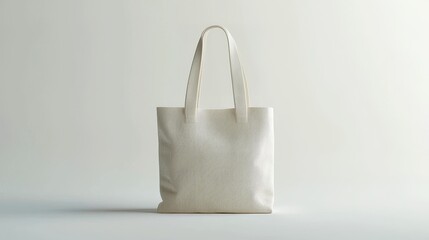 Minimalist Fabric Tote Bag Mockup on Pure White Background