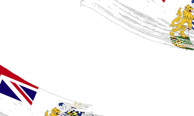 Naklejka premium British Antarctic Flag with Brush Stroke Effect, Grunge brush stroke. Watercolor painting flag