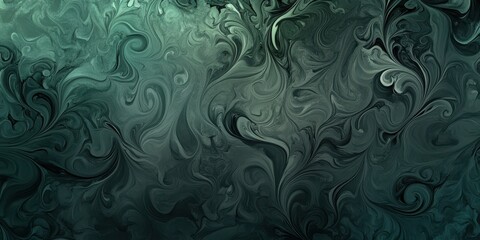 Swirling patterns in various shades of green blend seamlessly, creating a mesmerizing abstract background with depth and fluidity. The design evokes tranquility and creativity.