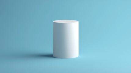 Minimal Cylinder Pedestal on Solid Color Background