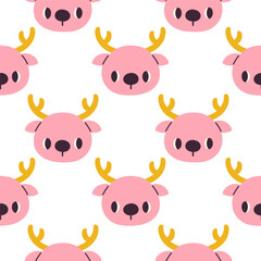 Obraz premium Reindeer Christmas seamless pattern design for wallpaper, fabric, notebook, greeting card, wrapping paper