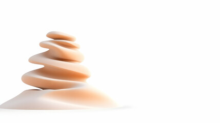 Desert sand pile, dune isolated on white, with clipping path,