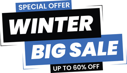 Winter Big Sale Promotional Ecommerce Offer Design Marketing Symbol