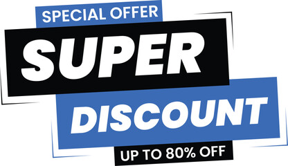 Super Discount Promotional Ecommerce Offer Design Marketing Symbol