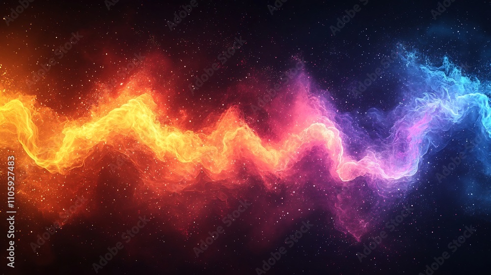 Poster mesmerizing neon gradient waves with pulsating jagged waveforms energetic and futuristic digital art