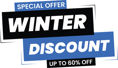 Winter Discount Promotional Ecommerce Offer Design Marketing Symbol