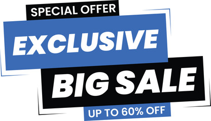 Exclusive Big Sale Promotional Ecommerce Offer Design Marketing Symbol