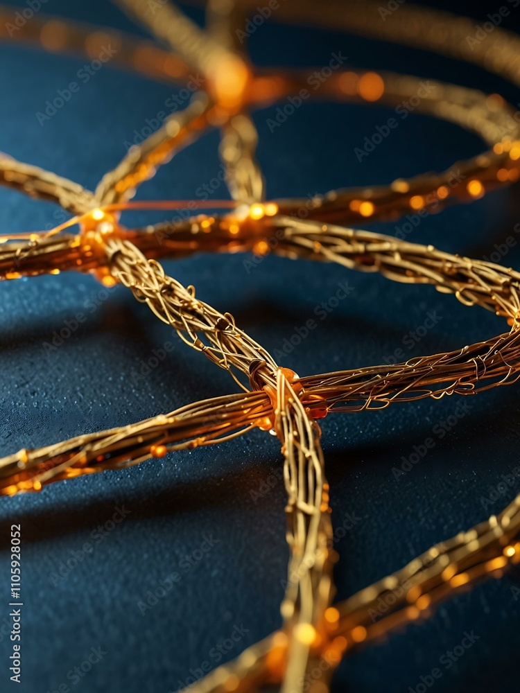 Poster devices connected by micro-wires, representing quantum networking.