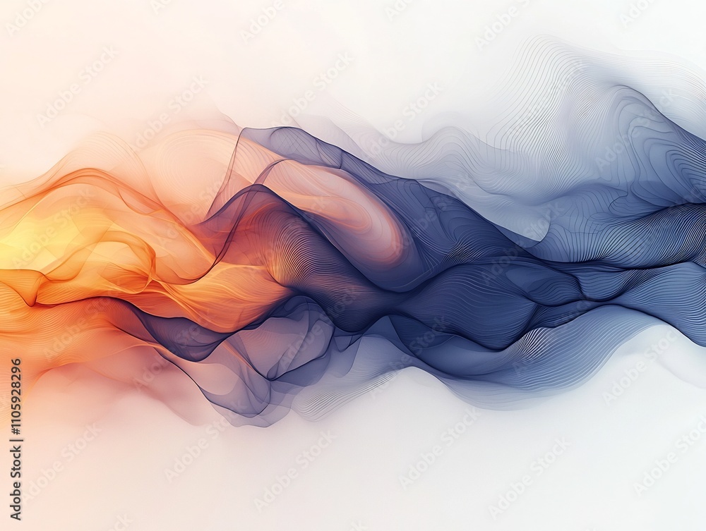 Poster minimalist gradient wave design with curved lines for sophisticated and clean backgrounds