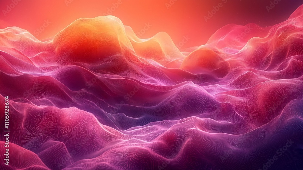 Poster vibrant fluid gradient waves in dynamic abstract background
