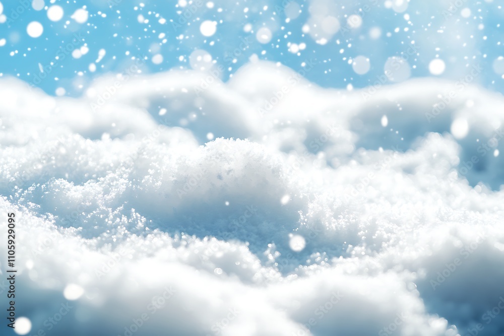 Poster winter background with snowflakes and bokeh effect. christmas background. - generated ai