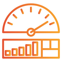 Obraz premium yellow gradient line recession icon