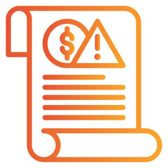 yellow gradient line recession icon