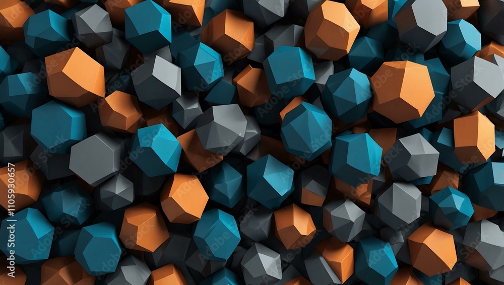 Poster digital backdrop for technology and data with abstract 3d shapes.